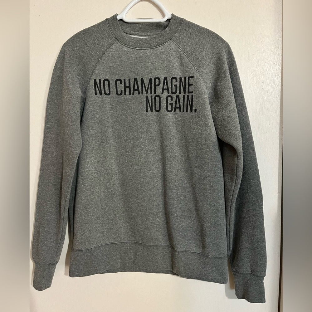Brunette “No Champagne No Gain” women’s gray long sleeved sweatshirt